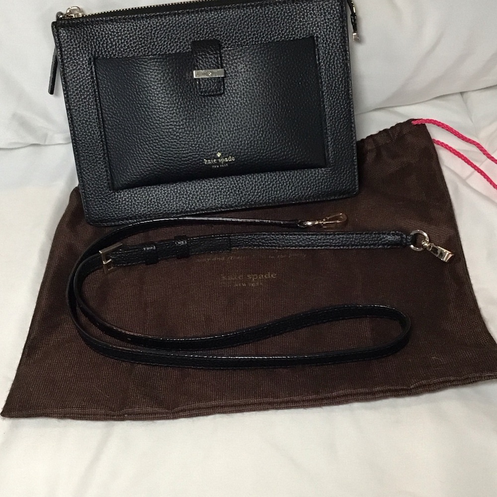 Kate Spade Textured Black Textured LeatherCrossbody Bag and Dust Bag